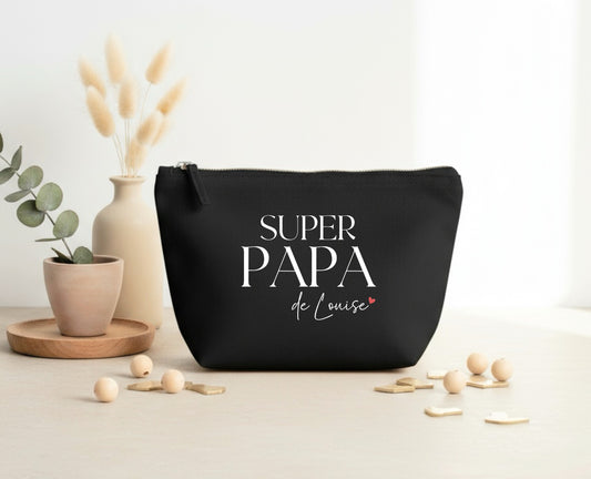Trousse "Super papa" personnalisée – Prénom(s) – Cadeau papa – Fête des Pères – Pochette – Anniversaire