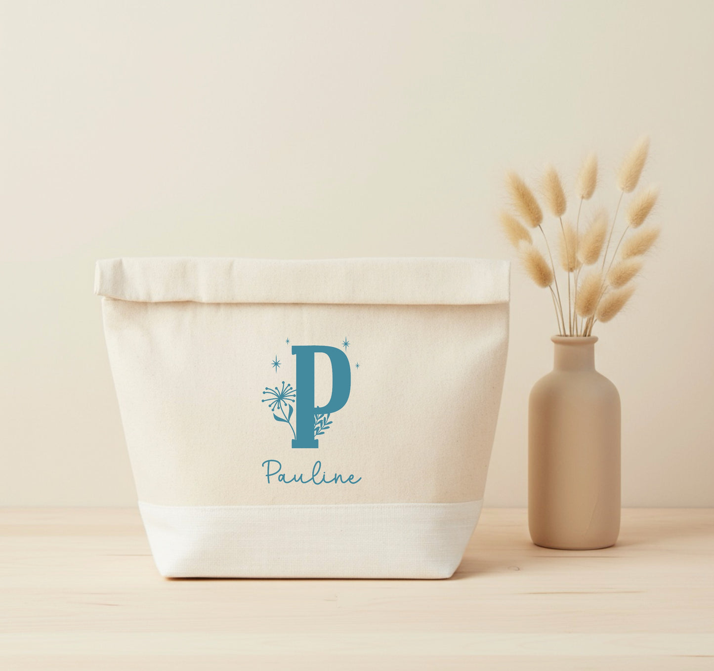 Sac repas isotherme personnalisé initiale + prénom – Lunch bag – Cadeau personnalisé – École travail pique-nique