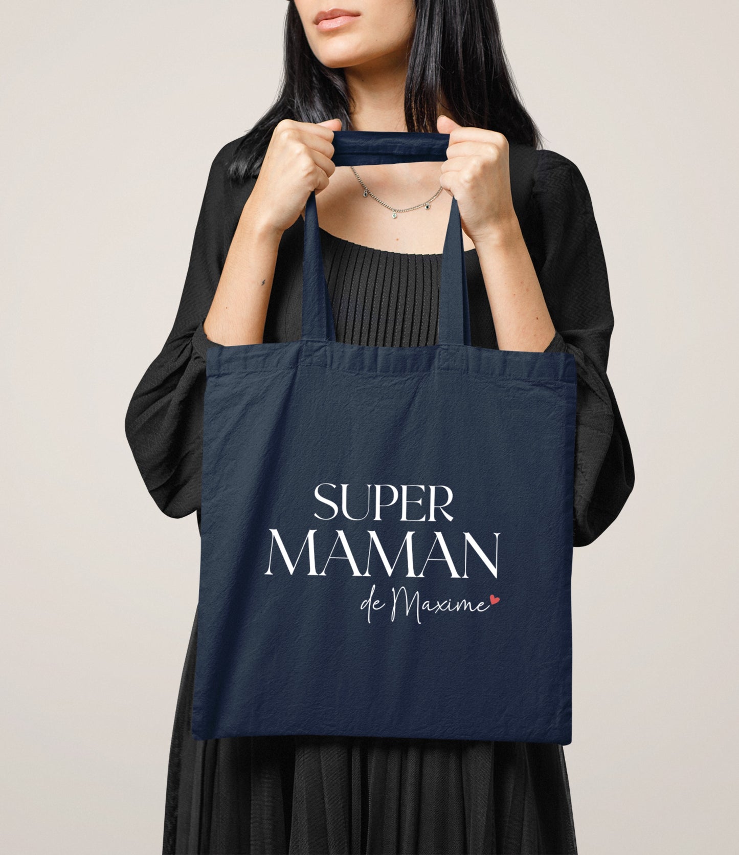 Tote bag Super maman personnalisé – Prénom(s) – Cadeau maman – Fête des mères – Sac en coton – Anniversaire