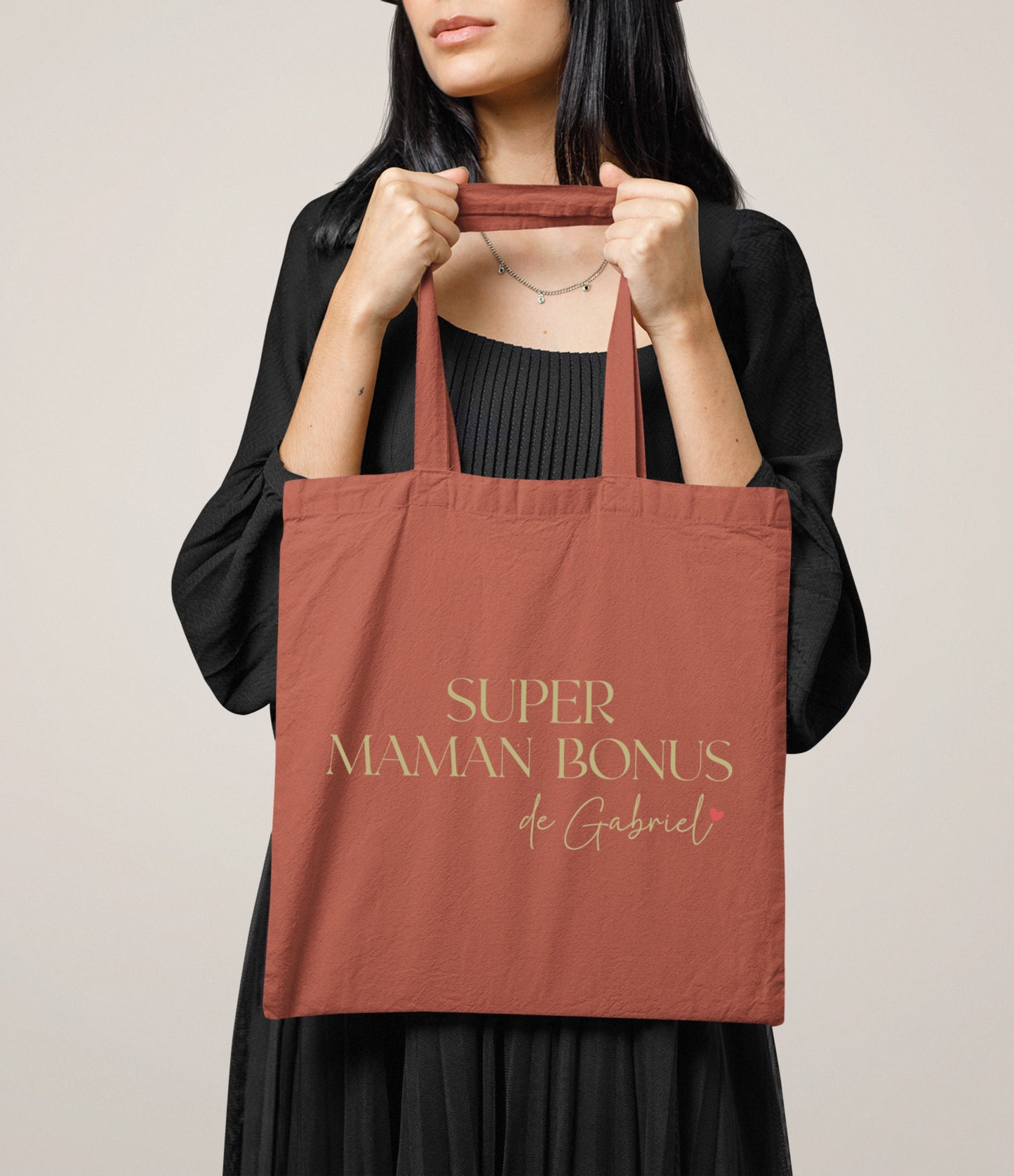 Tote bag "Super maman bonus" personnalisé – Prénom(s) – Cadeau belle-maman – Famille recomposée – Fête des mères