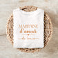 T-shirt Marraine d’amour personnalisé – Prénom filleul(e) – Cadeau marraine – Baptême – T-shirt femme – Anniversaire