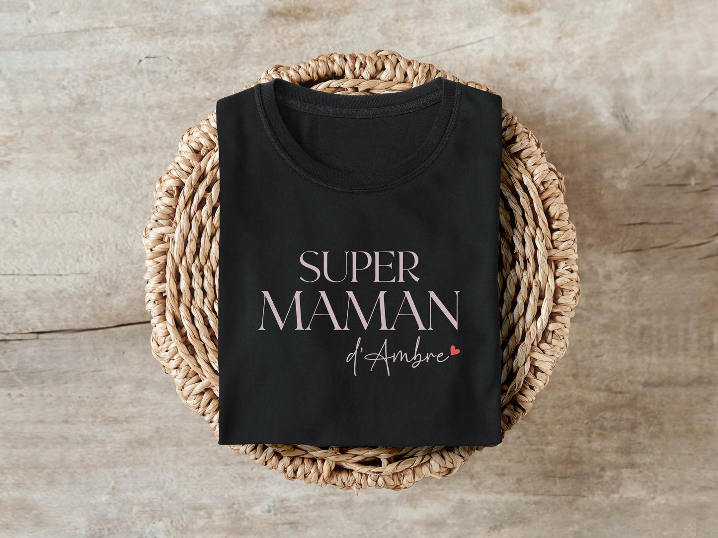 T-shirt Super maman personnalisé – Prénom(s) – Cadeau maman – Fête des mères – T-shirt femme – Anniversaire