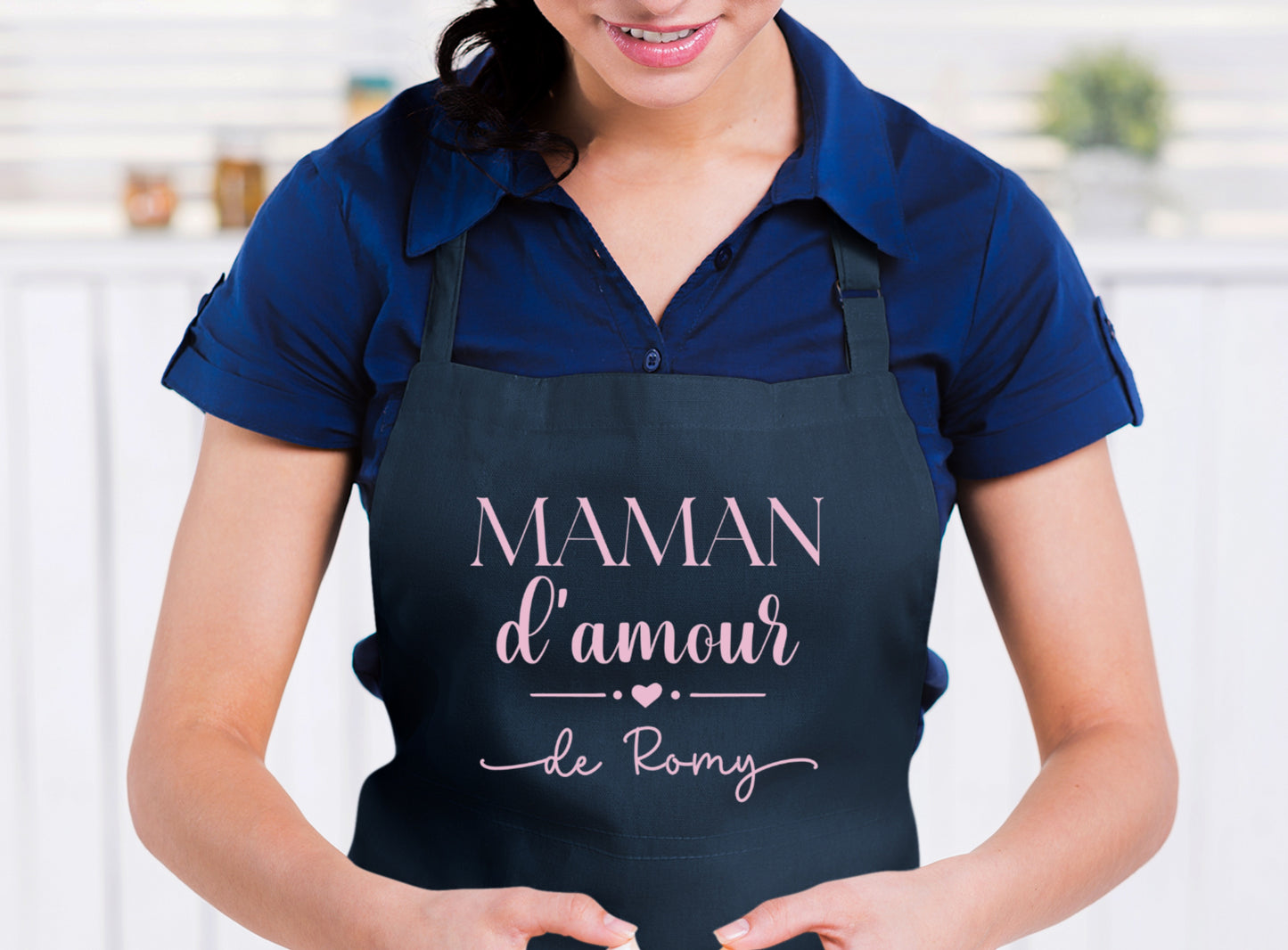 Tablier Maman d’amour personnalisé – Prénom(s) – Cadeau maman – Fête des mères – Tablier cuisine – Anniversaire