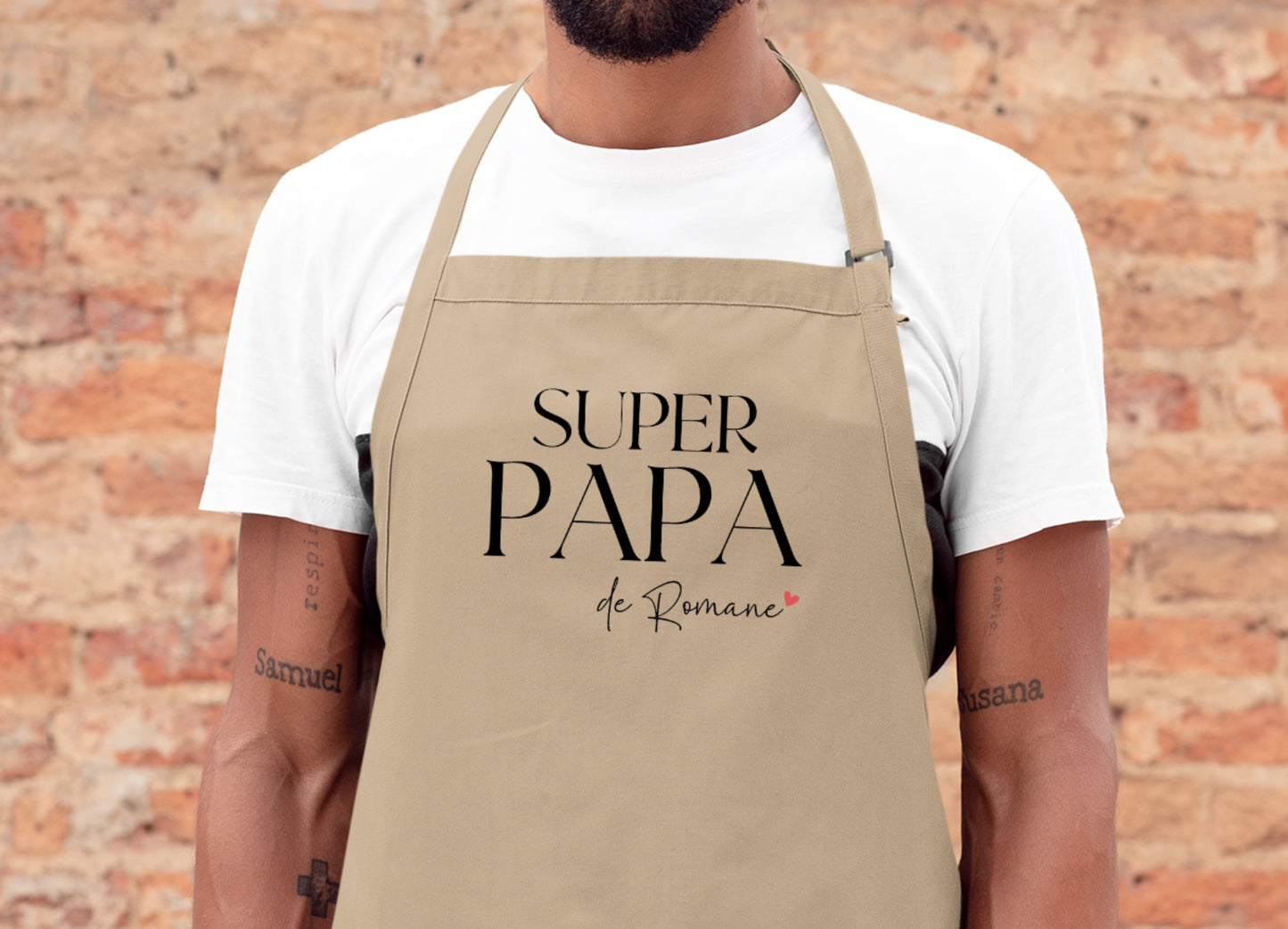 Tablier Super papa personnalisé – Prénom(s) – Cadeau papa – Fête des Pères – Tablier cuisine – Anniversaire