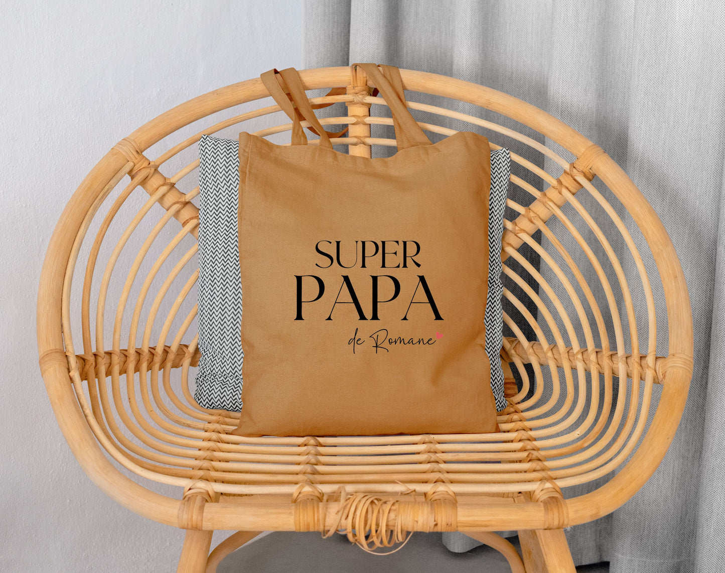 Tote bag Super papa personnalisé – Prénom(s) – Cadeau papa – Fête des Pères – Sac en coton – Anniversaire
