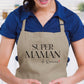 Tablier Super maman personnalisé – Prénom(s) – Cadeau maman – Fête des mères – Tablier cuisine – Anniversaire