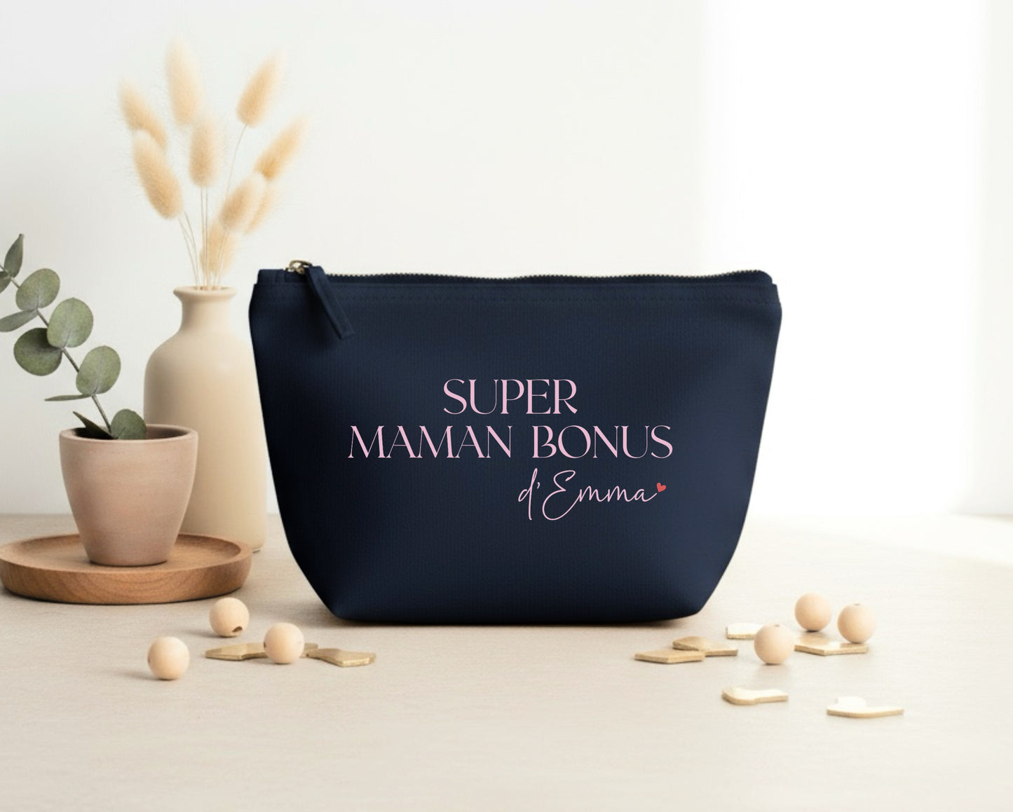 Trousse "Super maman bonus" personnalisée – Prénom(s) – Cadeau belle-maman – Famille recomposée – Fête des mères