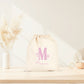 Pochon personnalisé initiale + prénom – Sac pochon coton – Cadeau personnalisé enfant femme – Rangement – Anniversaire
