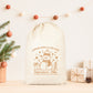 Pochon Noël Personnalisé Enfant | Hotte Père Noël Bonhomme de Neige Pôle Nord | Sac Cadeau Livraison Express | Coton | 5 Tailles