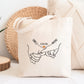 Tote Bag Couple Personnalisé Prénoms et Date, Sac Tote Bag Amoureux, Cadeau Couple, Cadeau Saint Valentin, Anniversaire de Rencontre