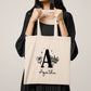 Tote bag coton personnalisé initiale + prénom – Sac en coton – Cadeau personnalisé femme enfant – Anniversaire