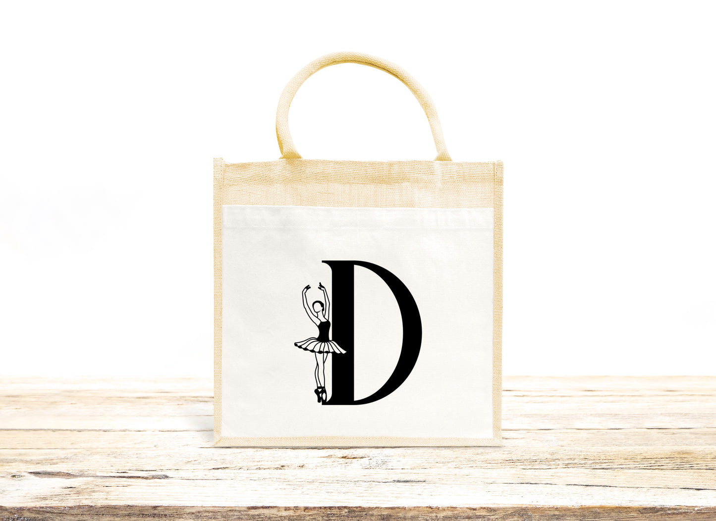 Sac enfant danse jute et coton personnalisé, Cadeau enfant prénom, Cadeau anniversaire fille, Sac enfant, Cabas enfant