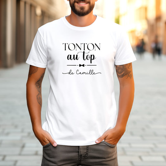 T-shirt personnalisé Tonton au top, Cadeau tonton original, Idée cadeau oncle, T-shirt homme personnalisé