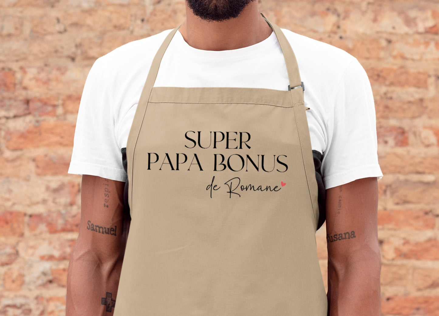 Tablier Super papa bonus personnalisé – Prénom(s) – Cadeau beau-papa – Famille recomposée – Fête des Pères