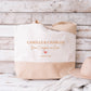Grand sac XL mariage personnalisé prénoms & date - « Deux oui pour un nom » - Cadeau mariage - Cabas personnalisé mariage