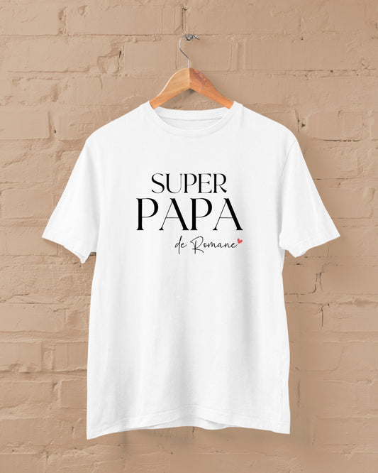 T-shirt Super papa personnalisé – Prénom(s) – Cadeau papa – Fête des Pères – T-shirt homme – Anniversaire