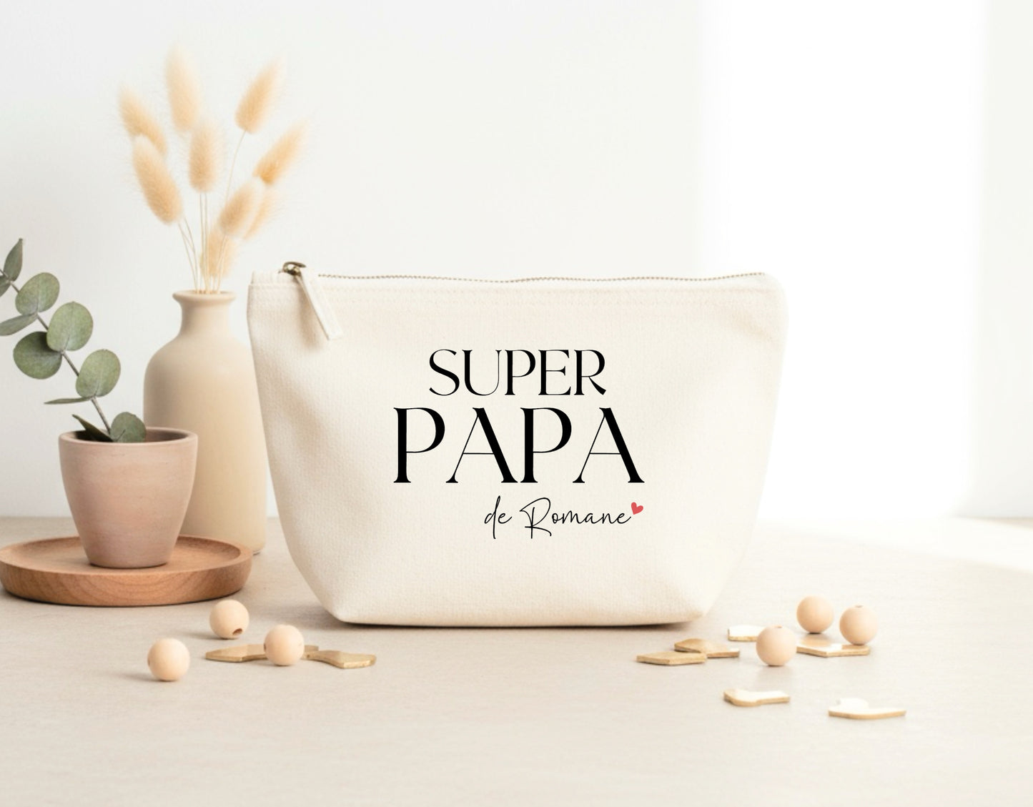 Trousse "Super papa" personnalisée – Prénom(s) – Cadeau papa – Fête des Pères – Pochette – Anniversaire