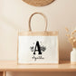 Cabas jute personnalisé initiale + prénom – Sac jute shopping – Cadeau personnalisé femme enfant – Anniversaire
