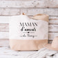 Grand sac shopping XL Maman d’amour personnalisé – Prénom(s) – Cadeau maman – Fête des mères – Sac coton & jute
