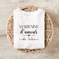 T-shirt Marraine d’amour personnalisé – Prénom filleul(e) – Cadeau marraine – Baptême – T-shirt femme – Anniversaire