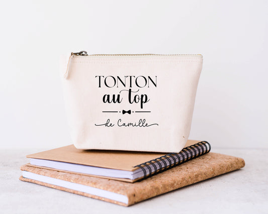 Trousse personnalisée Tonton, Trousse de toilette, Cadeau Tonton