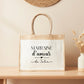 Cabas jute Marraine d’amour personnalisé – Prénom filleul(e) – Cadeau marraine – Baptême – Sac jute shopping
