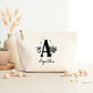 Trousse personnalisée initiale + prénom – Pochette coton – Cadeau personnalisé femme enfant – Anniversaire – Rangement