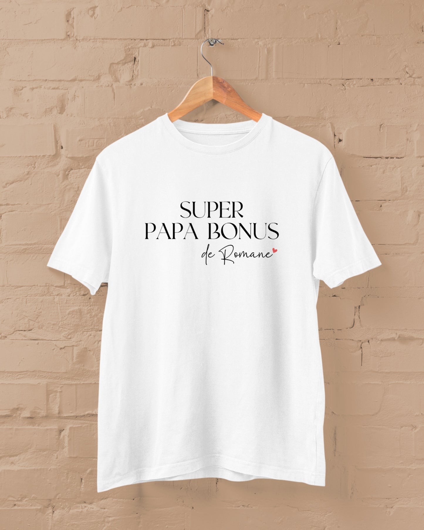 T-shirt Super papa bonus personnalisé – Prénom(s) – Cadeau beau-papa – Famille recomposée – Fête des Pères