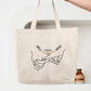 Cabas Coton Personnalisé Couple Prénoms et Date, Sac Cabas Amoureux, Cadeau Couple, Cadeau Mariage, Cadeau Saint Valentin