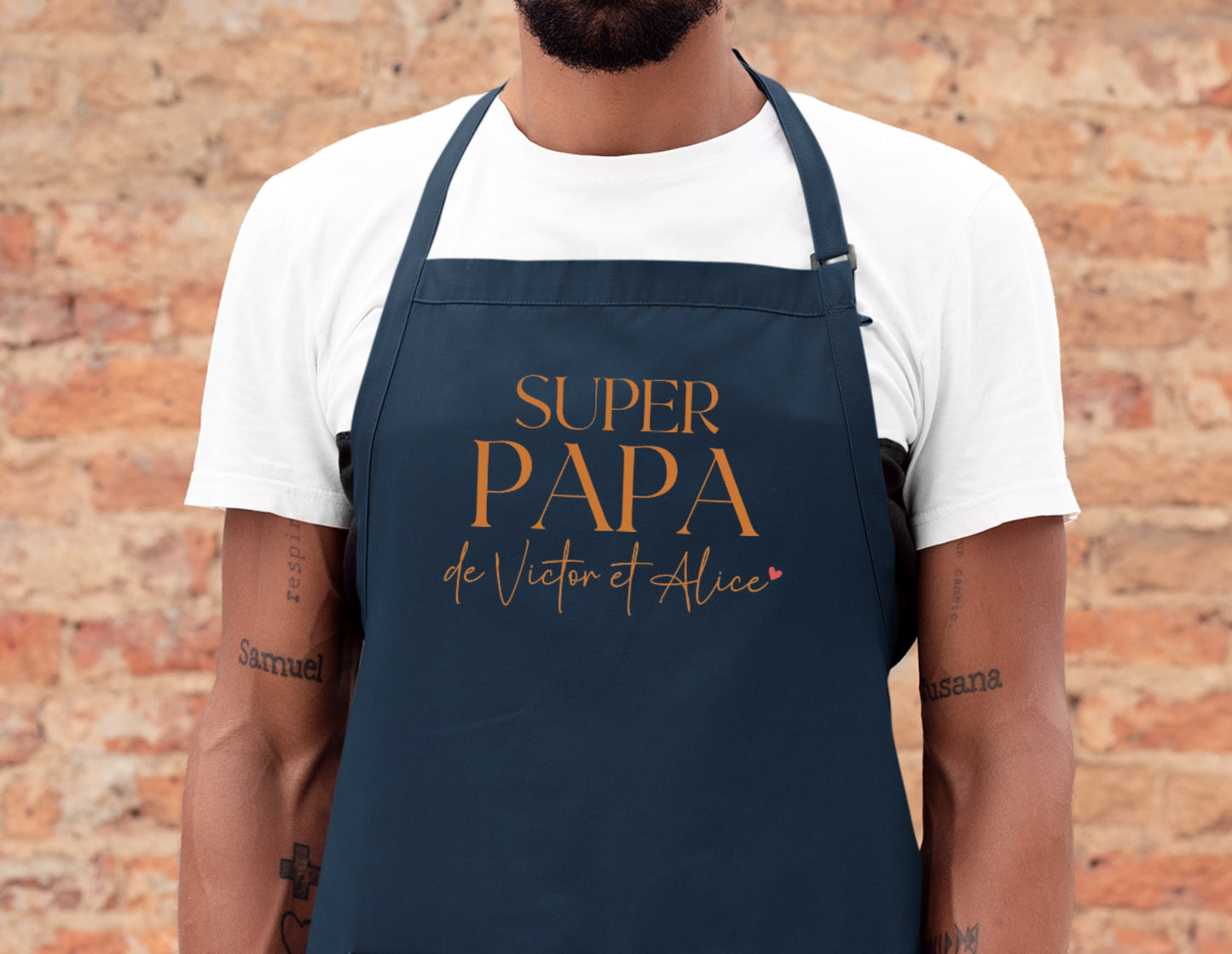 Tablier Super papa personnalisé – Prénom(s) – Cadeau papa – Fête des Pères – Tablier cuisine – Anniversaire