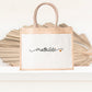 Cabas jute personnalisé prénom avec petit cœur – Sac jute – Cadeau personnalisé – Shopping plage