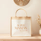 Cabas jute Super maman personnalisé – Prénom(s) – Cadeau maman – Fête des mères – Sac jute shopping – Anniversaire