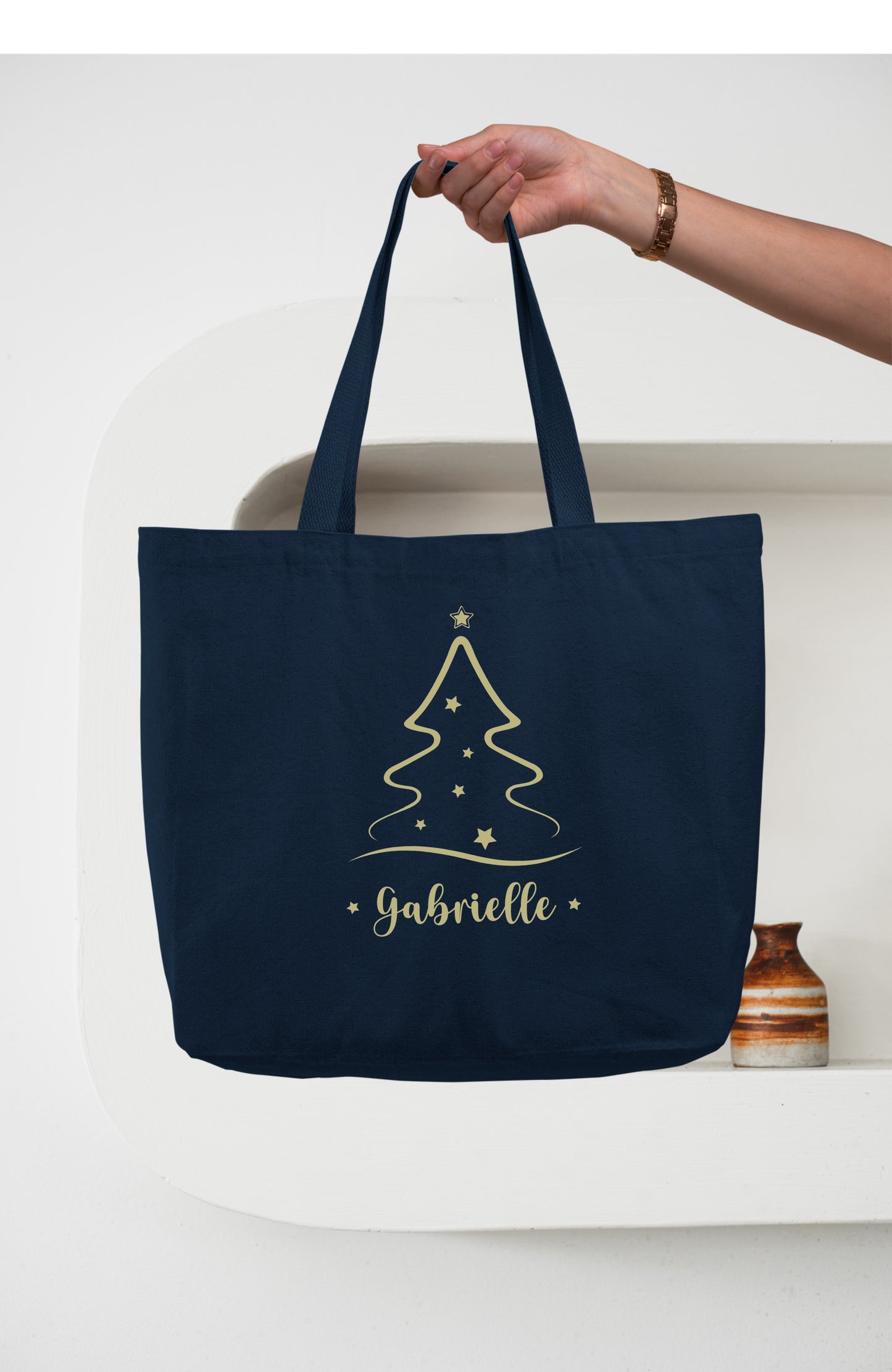 Sac Noël personnalisé, Cabas Personnalisé en coton, Sac cadeau , Sac fourre-tout, Sac prénom