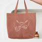 Cabas Coton Personnalisé Couple Prénoms et Date, Sac Cabas Amoureux, Cadeau Couple, Cadeau Mariage, Cadeau Saint Valentin