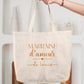 Sac cabas coton Marraine d’amour personnalisé – Prénom filleul(e) – Cadeau marraine – Baptême – Anniversaire