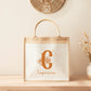 Cabas jute personnalisé initiale + prénom – Sac jute shopping – Cadeau personnalisé femme enfant – Anniversaire