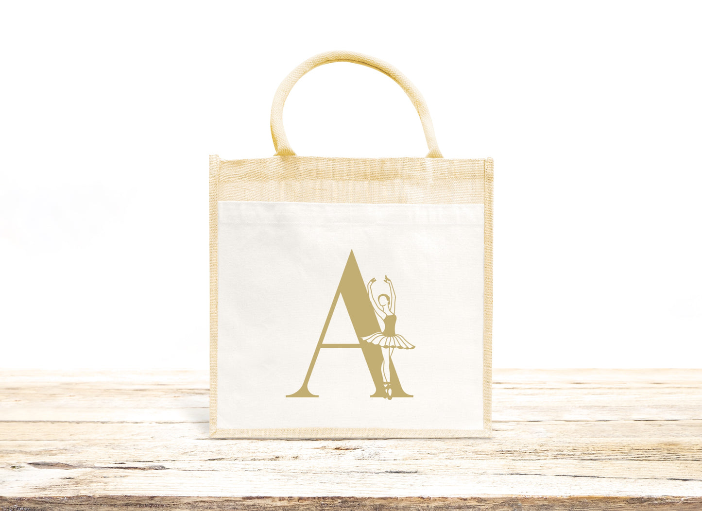 Sac enfant danse jute et coton personnalisé, Cadeau enfant prénom, Cadeau anniversaire fille, Sac enfant, Cabas enfant