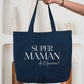 Sac cabas coton Super maman personnalisé – Prénom(s) – Cadeau maman – Fête des mères – Sac shopping – Anniversaire
