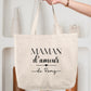 Sac cabas coton Maman d’amour personnalisé – Prénom(s) – Cadeau maman – Fête des mères – Sac shopping – Anniversaire