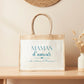 Cabas jute Maman d’amour personnalisé – Prénom(s) – Cadeau maman – Fête des mères – Sac jute shopping – Anniversaire