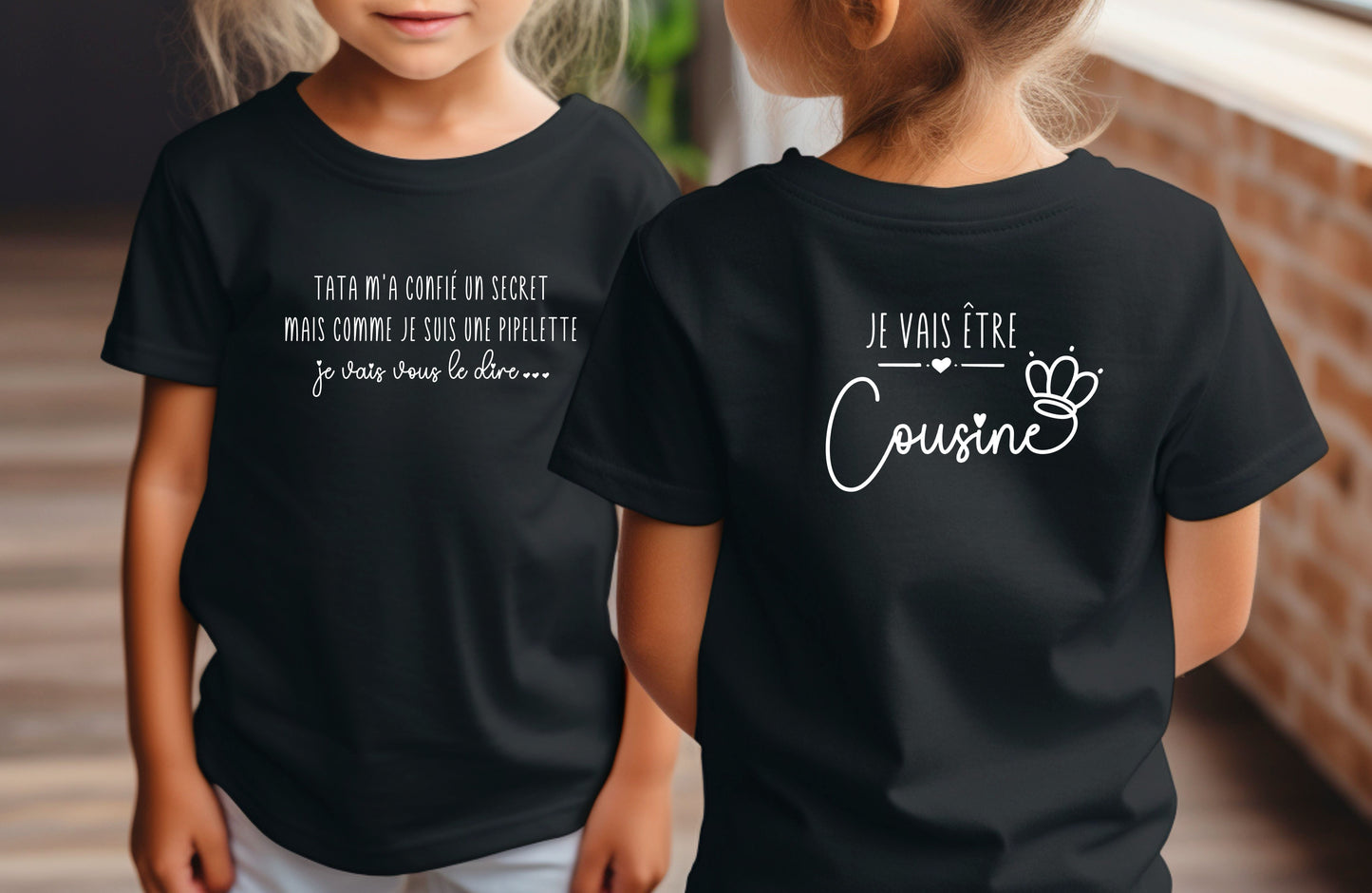 T-shirt future cousine, Annonce grossesse, Bientôt cousine, T-shirt enfant, Je vais être cousine