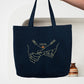 Cabas Coton Personnalisé Couple Prénoms et Date, Sac Cabas Amoureux, Cadeau Couple, Cadeau Mariage, Cadeau Saint Valentin
