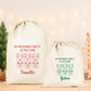 Pochon Noël Personnalisé Prénom Enfant | Hotte Père Noël Renne Pôle Nord | Sac Cadeau Coton Réutilisable | 5 Tailles