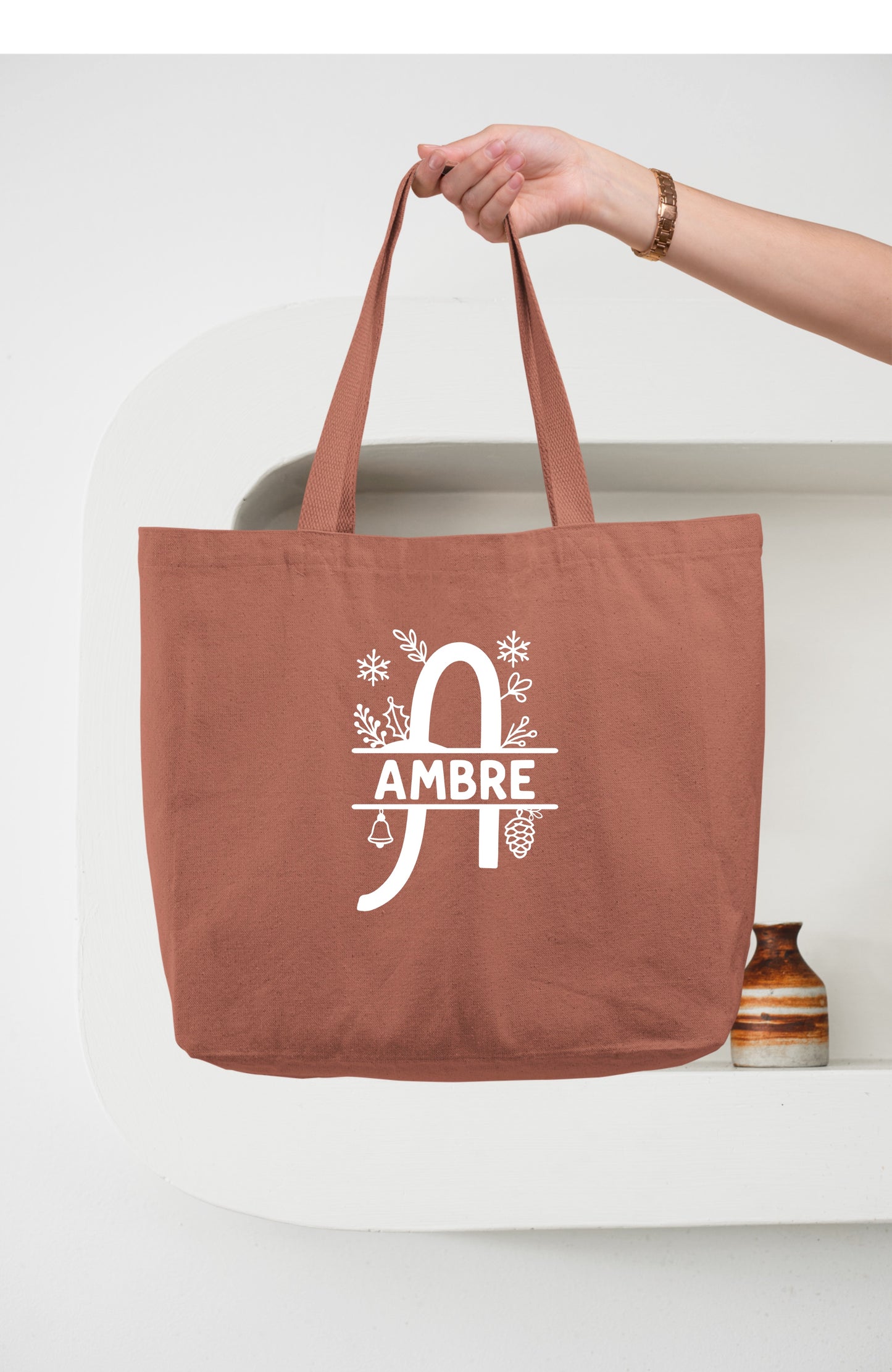 Sac Noël personnalisé, Cabas Personnalisé en coton, Sac cadeau , Sac fourre-tout, Sac prénom