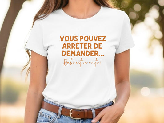 T-shirt grossesse humoristique, Bébé est en route, Annonce grossesse originale, Future maman, Futur papa, Révélation grossesse