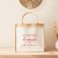 Cabas jute Marraine d’amour personnalisé – Prénom filleul(e) – Cadeau marraine – Baptême – Sac jute shopping