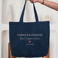 Cabas coton mariage personnalisé prénoms & date – "Deux oui pour un nom" – Cadeau mariés