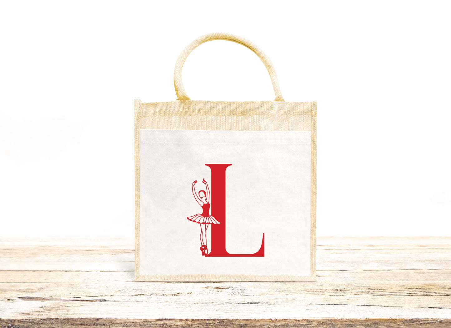 Sac enfant danse jute et coton personnalisé, Cadeau enfant prénom, Cadeau anniversaire fille, Sac enfant, Cabas enfant