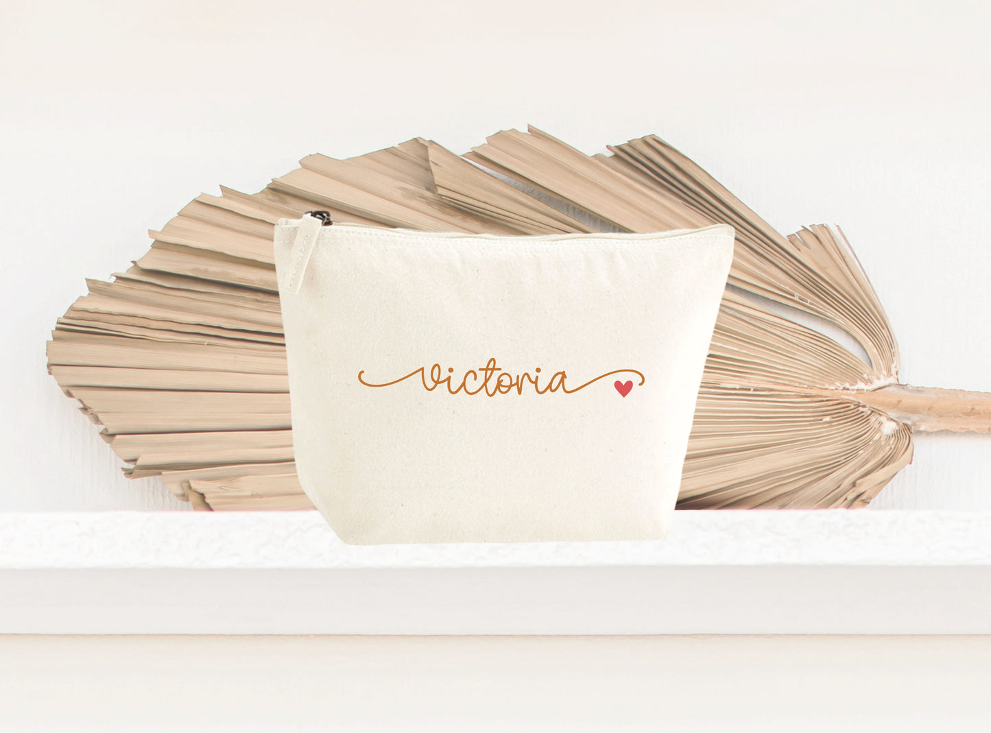 Trousse personnalisée prénom avec petit cœur – Pochette – Cadeau personnalisé – Femme enfant