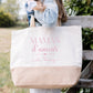 Grand sac shopping XL Maman d’amour personnalisé – Prénom(s) – Cadeau maman – Fête des mères – Sac coton & jute